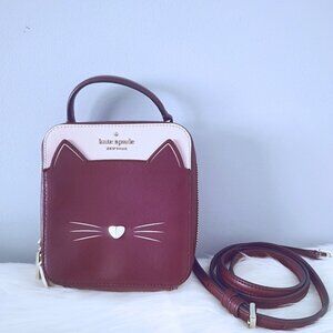 Kate Spade Meow Daisy cat crossbody 2-way bag EUC